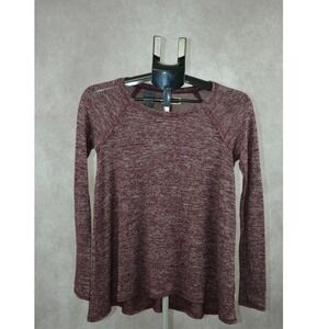 Hollister XS Long Sleeve Top Casual Burgundy Heather Knit Relaxed Fit